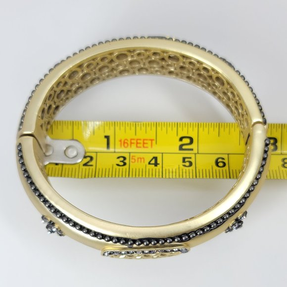 NWT Art Deco Pave CZ Hinged Magnetic Cuff Bangle - Picture 7 of 12